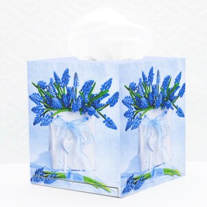 Tissue box cover Cube tissue box Tissue holder Decoupage tissue box Bedroom stand box Tissue storage box Hyacinth tissue box