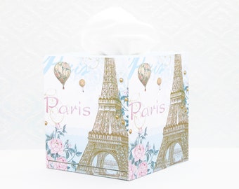 Paris Tissue Box,  Tissue Box Holder, Tissue Storage Box, Square Tissue Box, Tissue Box Tower