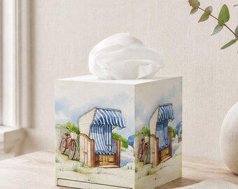 Decoupage Tissue Box Cover, Beach House Decor