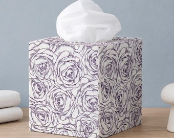 Decoupage Rose Tissue Box Cover, Square or Rectangular