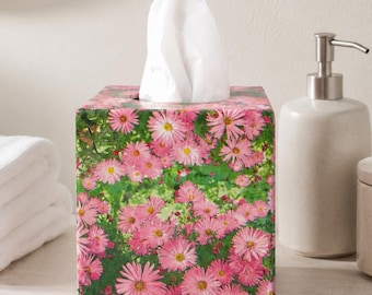 Decoupage Daisy Tissue Box Cover: Wooden Decorative Tissue Holder