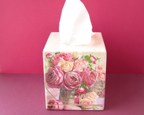 pink tissue box cover