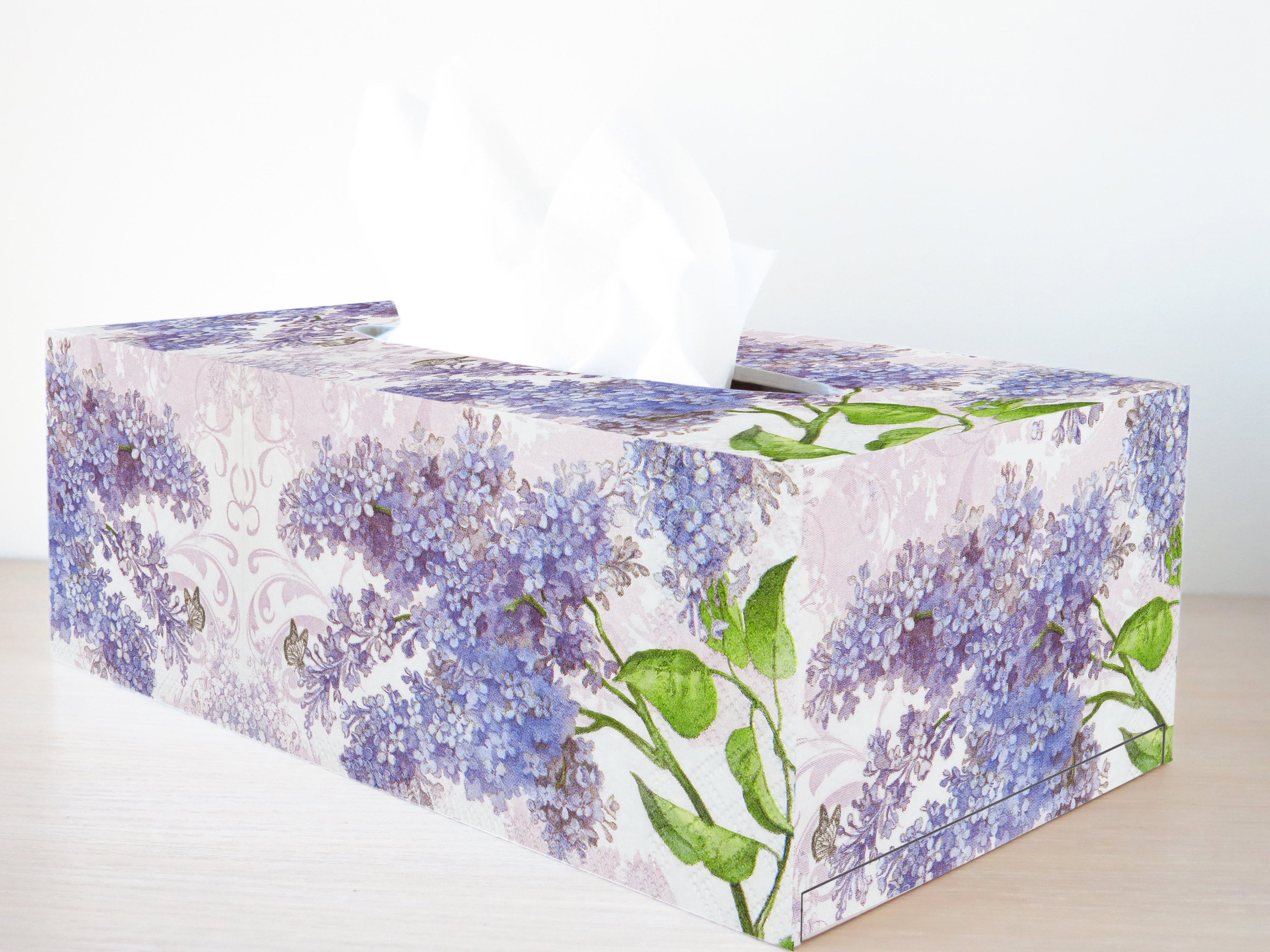 Tissue box cover Lilac tissue box holder Purple tissue box Etsy
