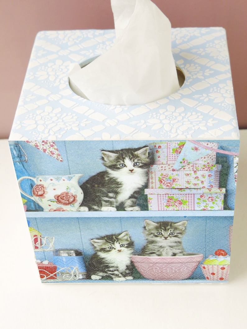 Tissue box cover Cat lover gift Wooden tissue box holder Etsy