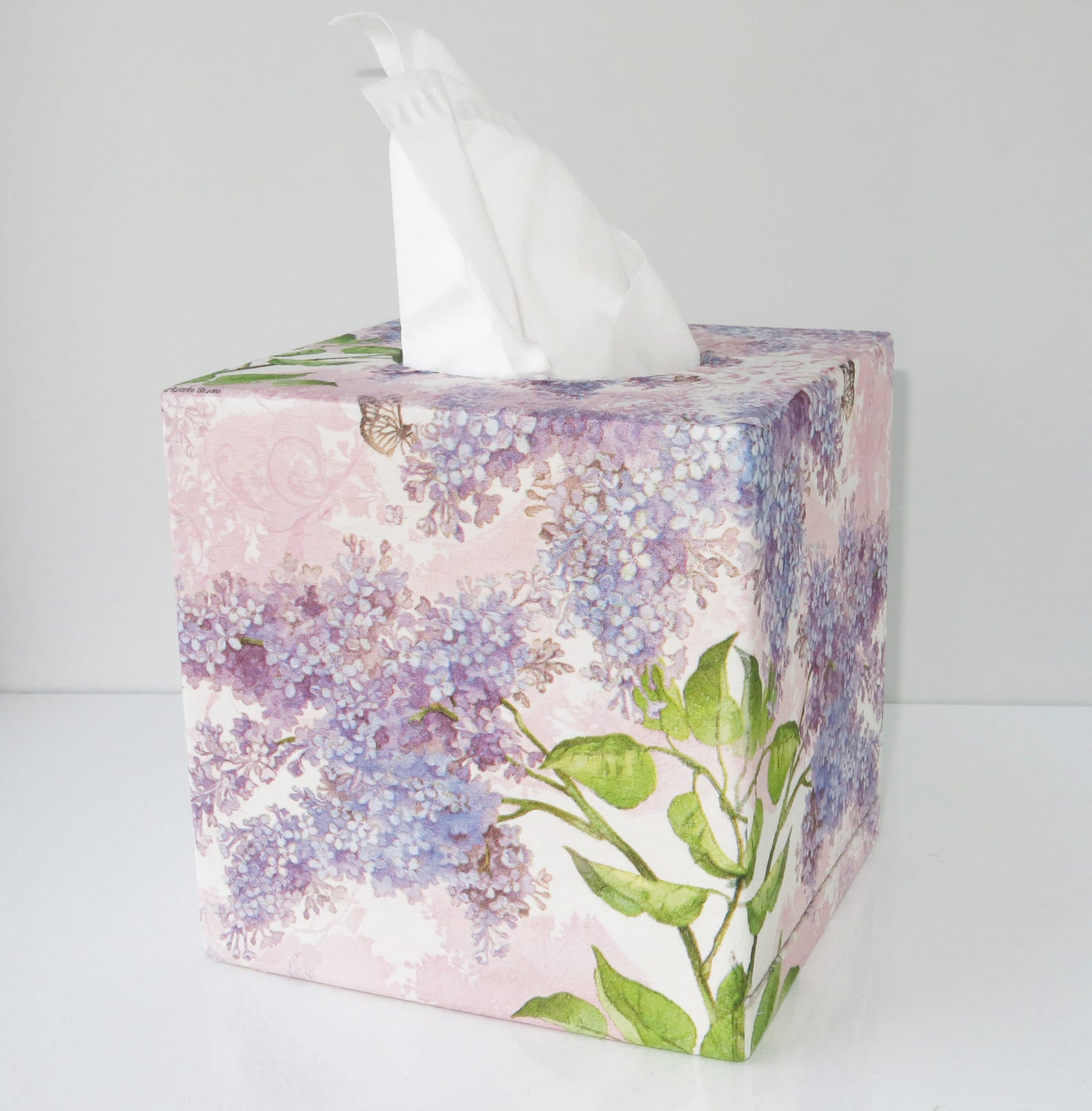 Tissue box cover Lilac tissue box holder Purple tissue box Etsy
