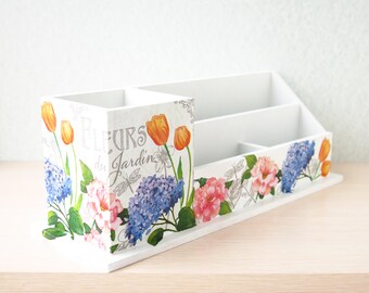 Desktop organizer Office stationary storage Wooden pen holder Stationary box