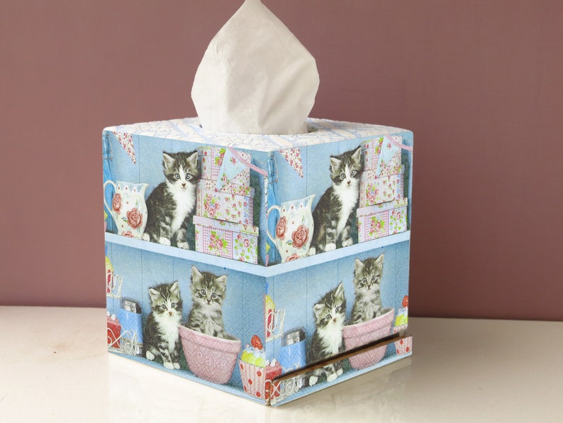 Tissue Box Cover Cat Lover Gift Wooden Tissue Box Holder Etsy