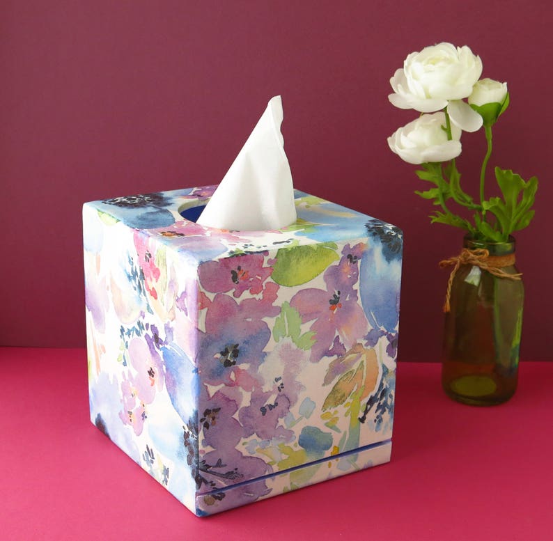 Tissue box cover Floral spring decor Tissue holder Bedroom ...