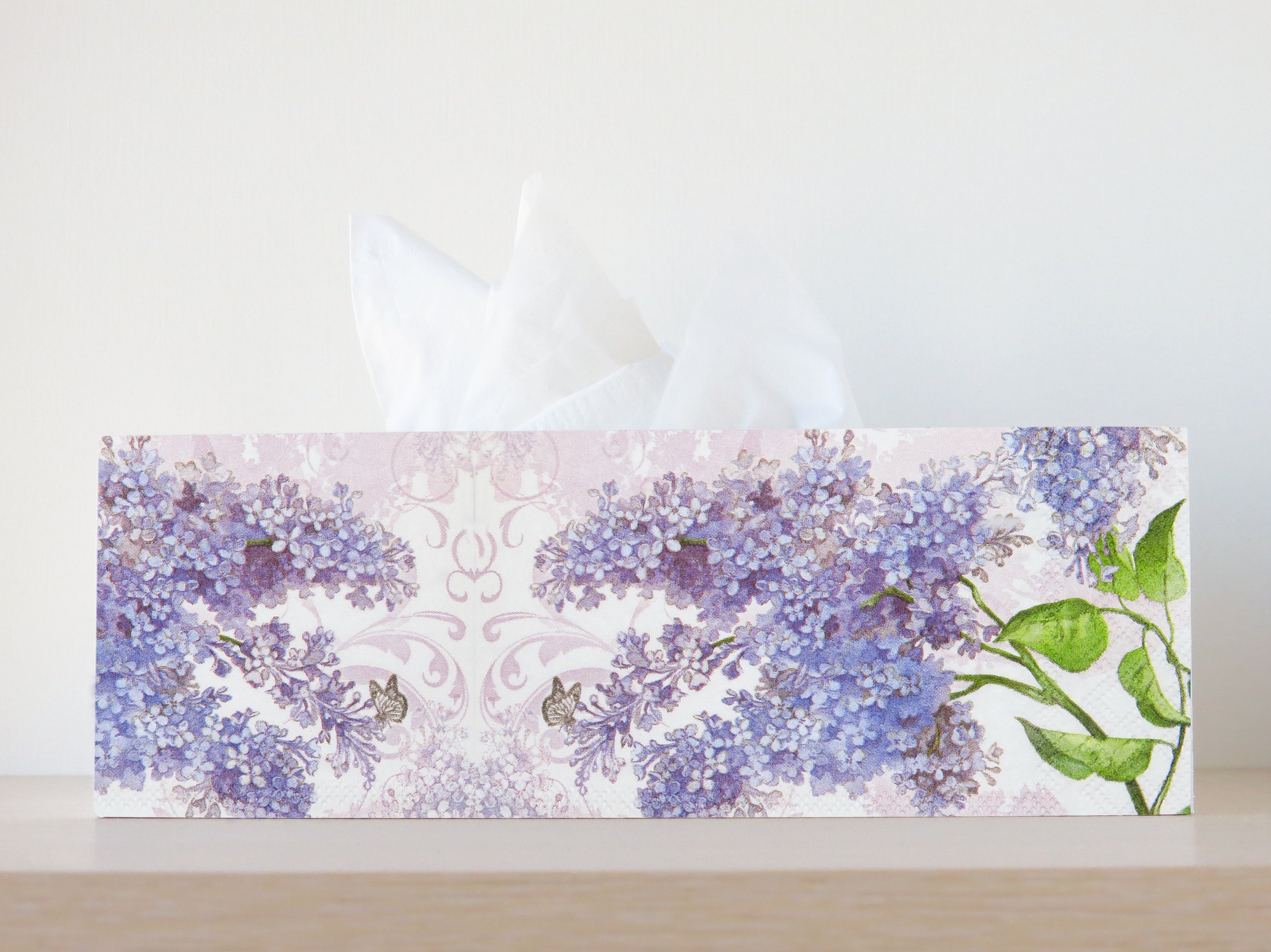 Tissue box cover Lilac tissue box holder Purple tissue box Etsy