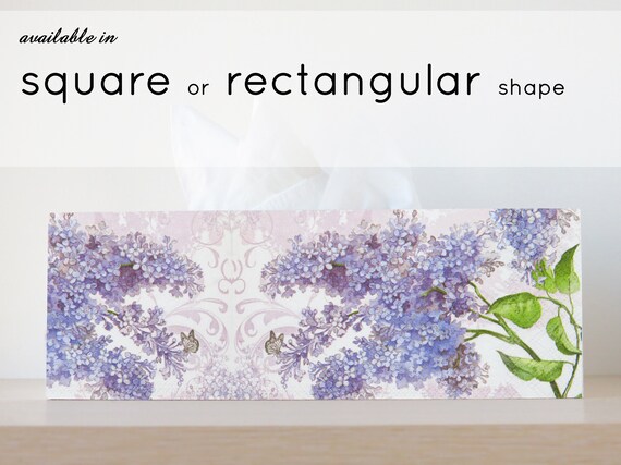 Includes Tissue Lilacs Designer fabric tissue box cover