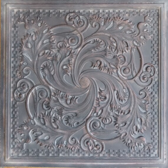 Vintage Tin Ceiling Tiles Old Wood Gray Restaurant Decor Ceiling Panels Pl62 10tiles Lot