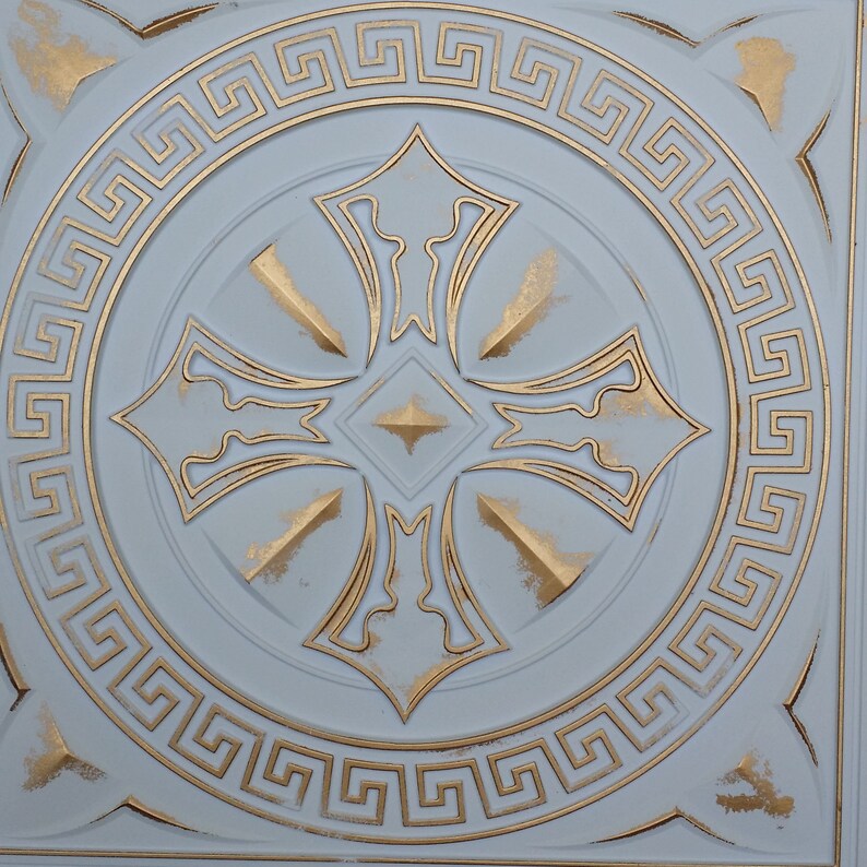 Ceiling Tile Faux Paint White Gold Color PL01 10tiles/lot Etsy