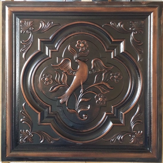 Ceiling Tile Faux Tin Palaeo Copper Restaurant Wall Panel Pl39 10tiles Lot