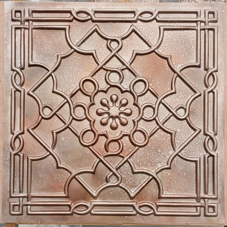 Pl09 Faux Tin Metallic Ceiling Tiles 3d Embossed Photography Etsy