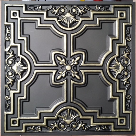 Pl16 Faux Tin Classic Aged Bronze 3d Relief Ceiling Tiles Etsy