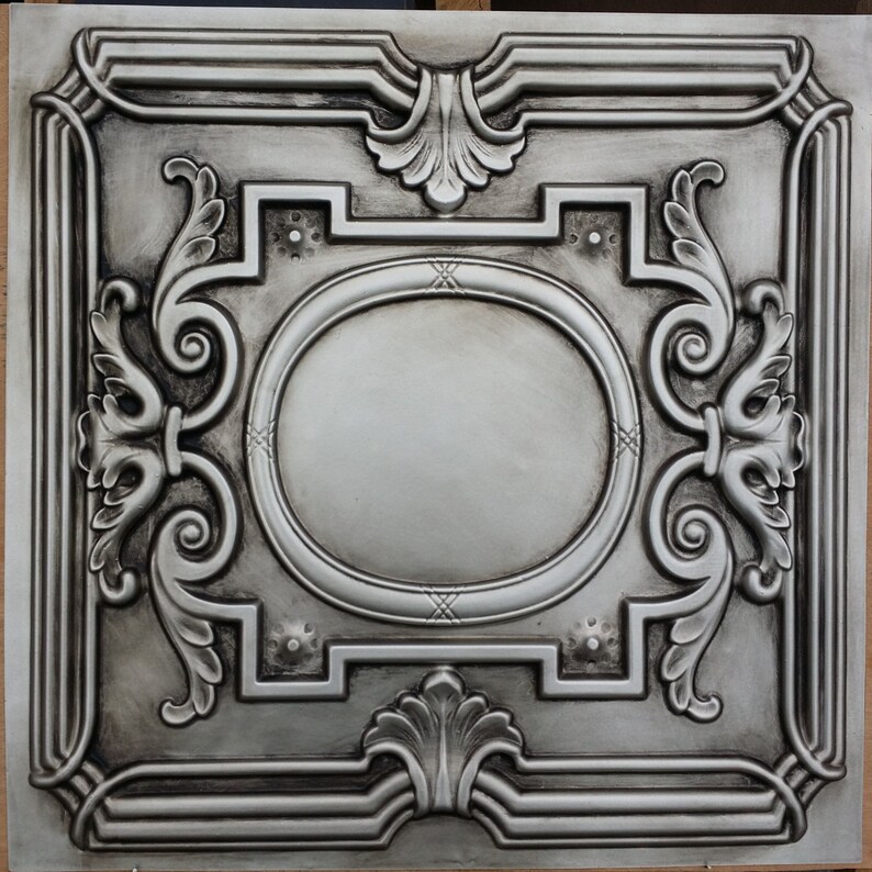 Pl15 Faux Tin Art Aged 3d Emboss Ceiling Tiles Interior Store Etsy