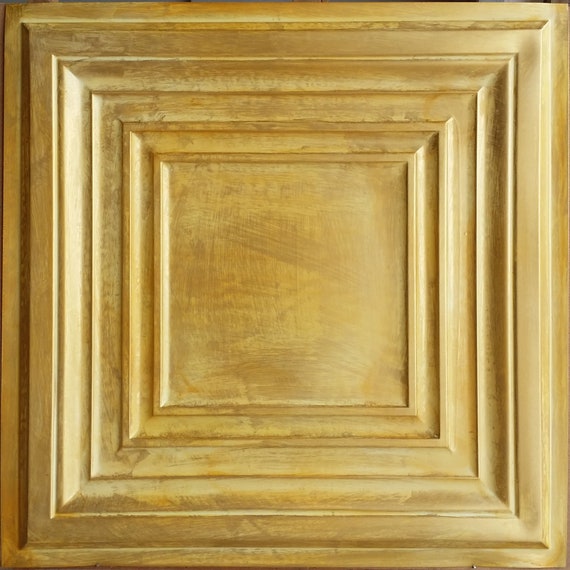 Drop In Ceiling Tiles 2x2 Faux Tin Finished Golden Color Pl05 10tiles Lot