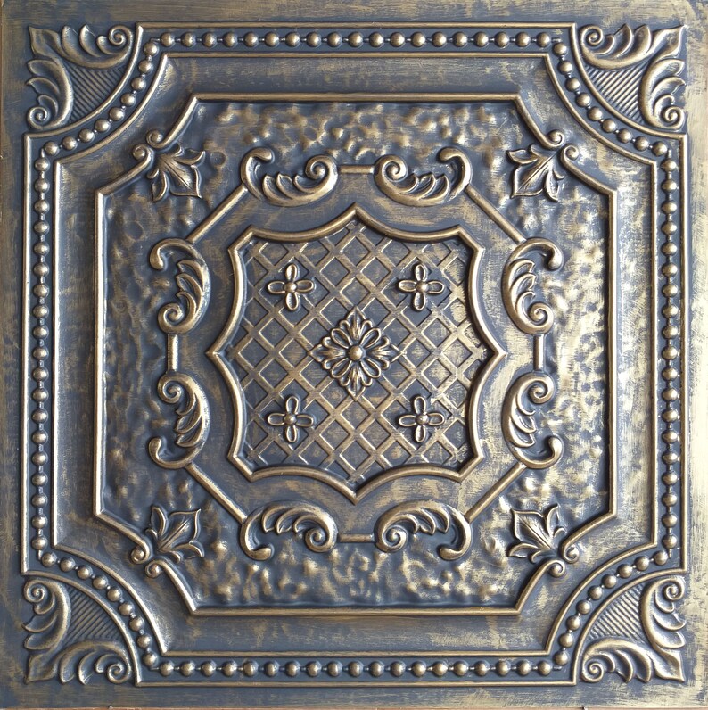 Ceiling tiles faux finished ancient gold color PL04 Etsy