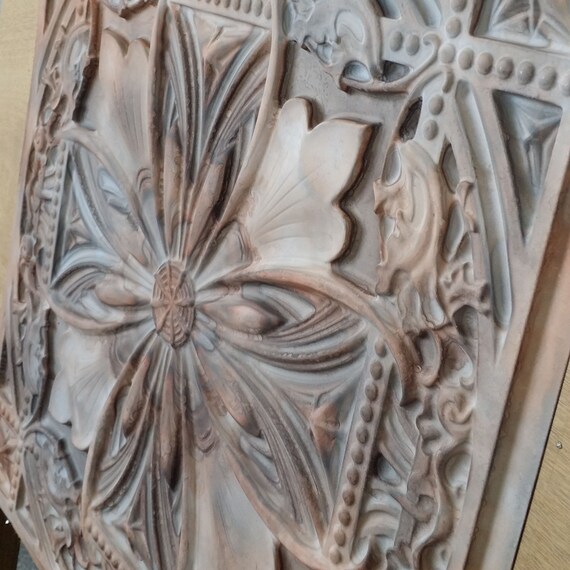 Plastic Ceiling Tiles Faux Finishes Washed Brown Embossed Interior Wall Panels Pl10 10tiles Lot