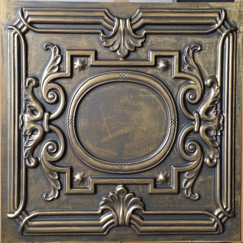Ceiling Tiles Faux Finishes Ancient Gold 3d Interior Wall Etsy
