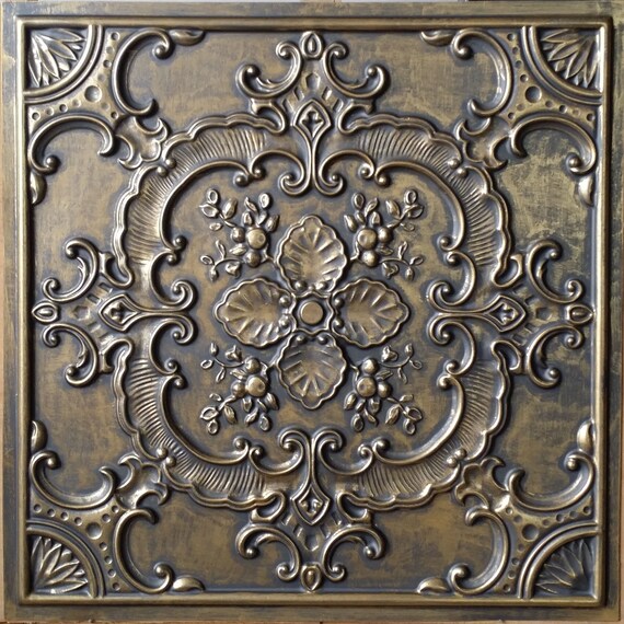 Ceiling Tile Faux Finishes Ancient Gold Kitchen Wall Panel Etsy
