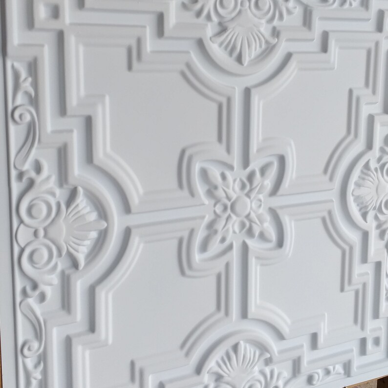 PL16 Faux Painting Ceiling Tiles White Matt 3D Embossed Etsy