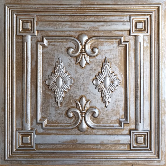Vintage Ceiling Tiles Antique Tin Copper Store Cafe Pub Decor Ceiling Panels Pl63 10tiles Lot