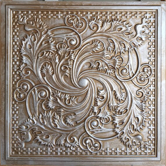 Vintage Ceiling Tiles Antique Tin Copper Store Cafe Pub Decor Ceiling Panels Pl62 10tiles Lot