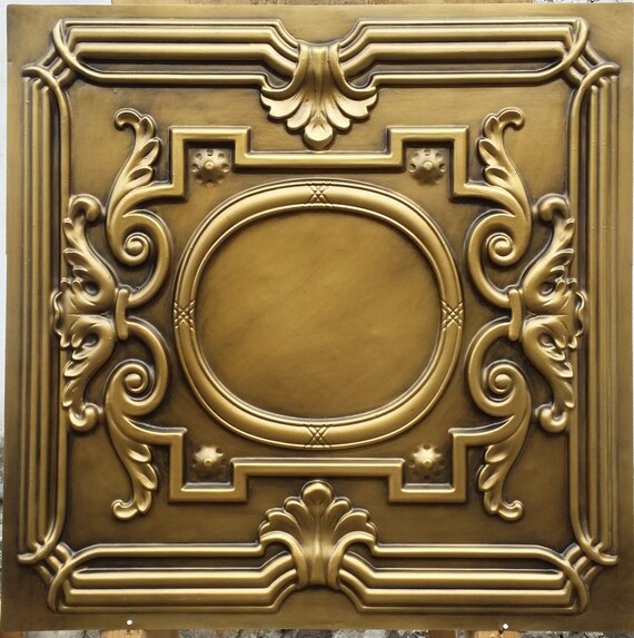Pl15 Faux Paint Aged 3d Emboss Ceiling Tiles Antique Brass Etsy