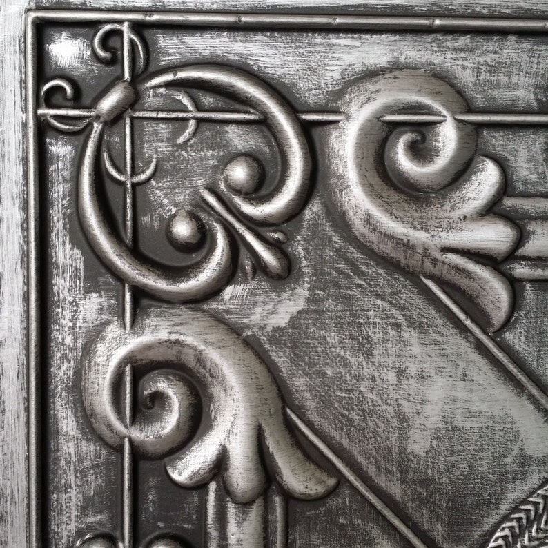 PL22 Faux Embossed Tin Metalized Ceiling Tiles Interior Wall Etsy