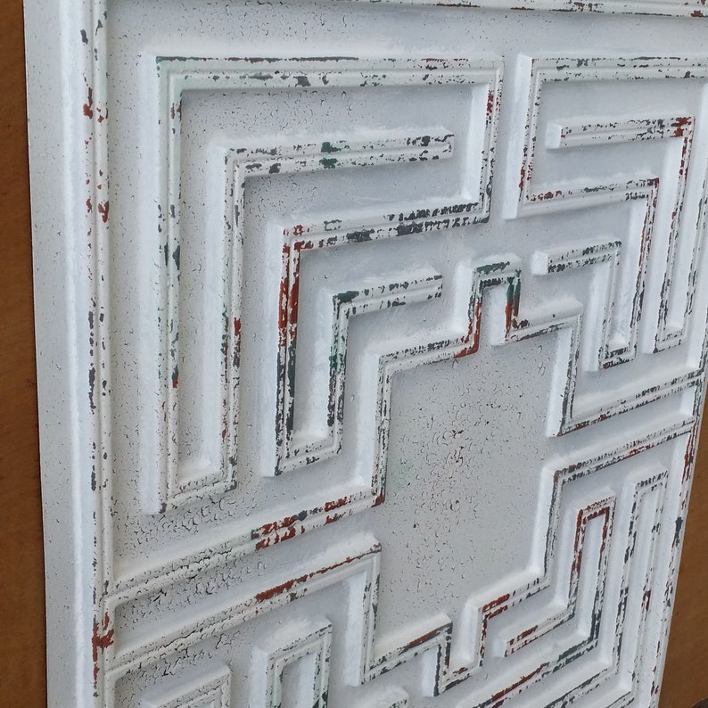 Ceiling Tiles Faux Tin Finished Distress Crack Interior Store Etsy