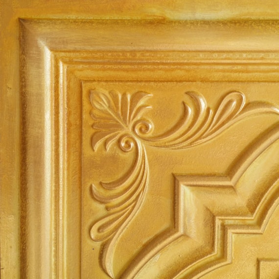 Suspended Ceiling Tiles Faux Finished Golden Color Pl39 10tiles Lot