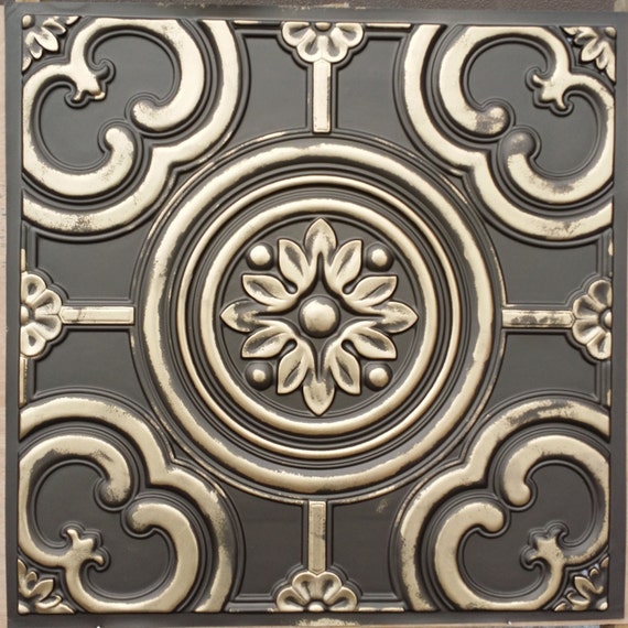 Pl50 Faux Tin Classic Aged Brass 3d Emboss Ceiling Tiles Etsy