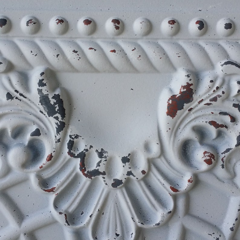 Ceiling Tile Faux Tin Painted Distress Crack White Copper PL31 Etsy