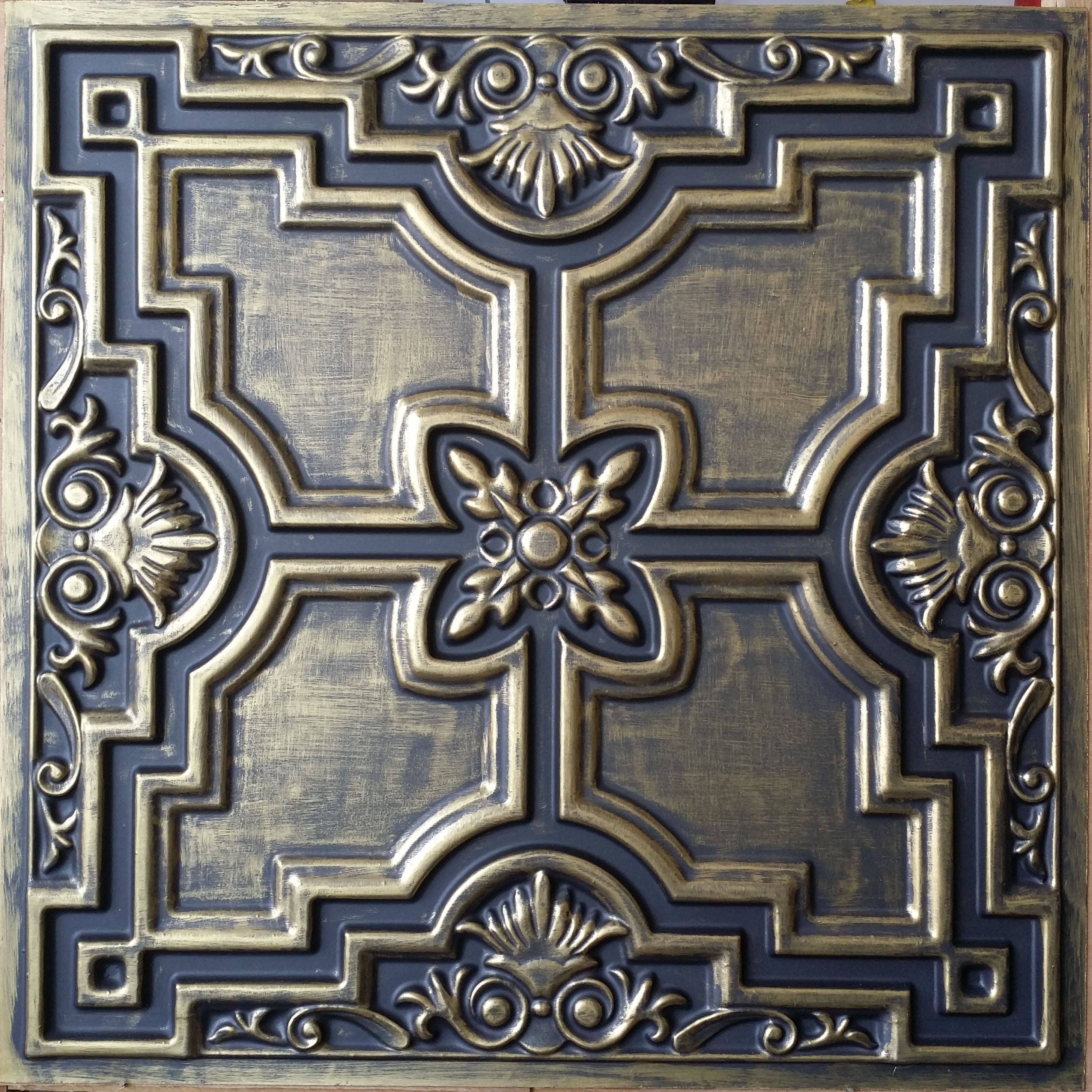 Ceiling tiles faux finished ancient gold color PL16 Etsy