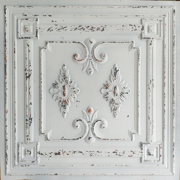 Decorative ceiling tiles distress white store cafe pub decor wall panels PL63 10tiles/lot