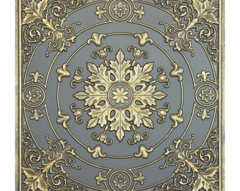 PL18 Faux finished aged 3D embossed ceiling tiles ancient gold gray Interior wall panel store cafe pub decor ceiling panels 10tiles/lot