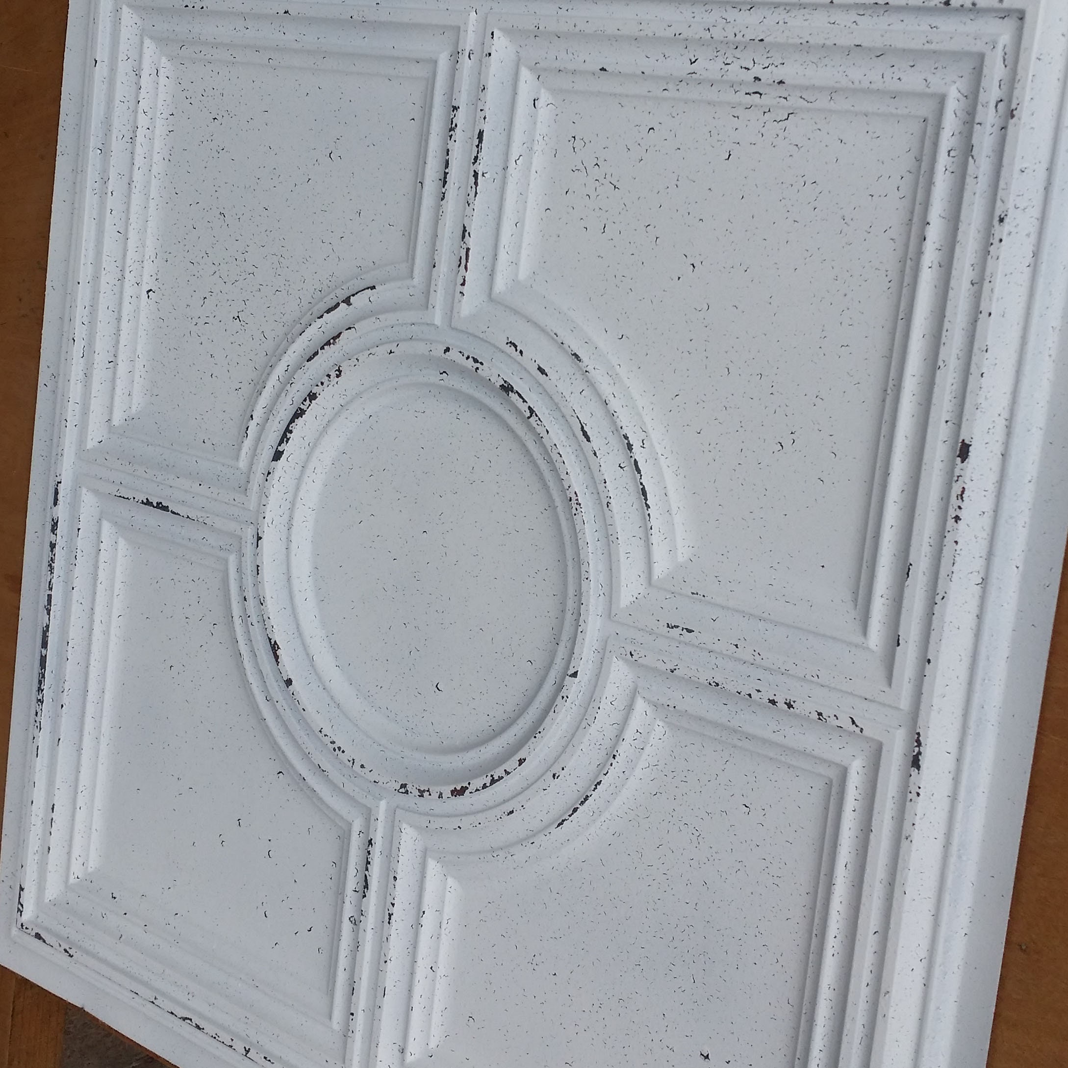 Ceiling Tile Faux Tin Painted Distress Crack White Copper PL37 Etsy UK