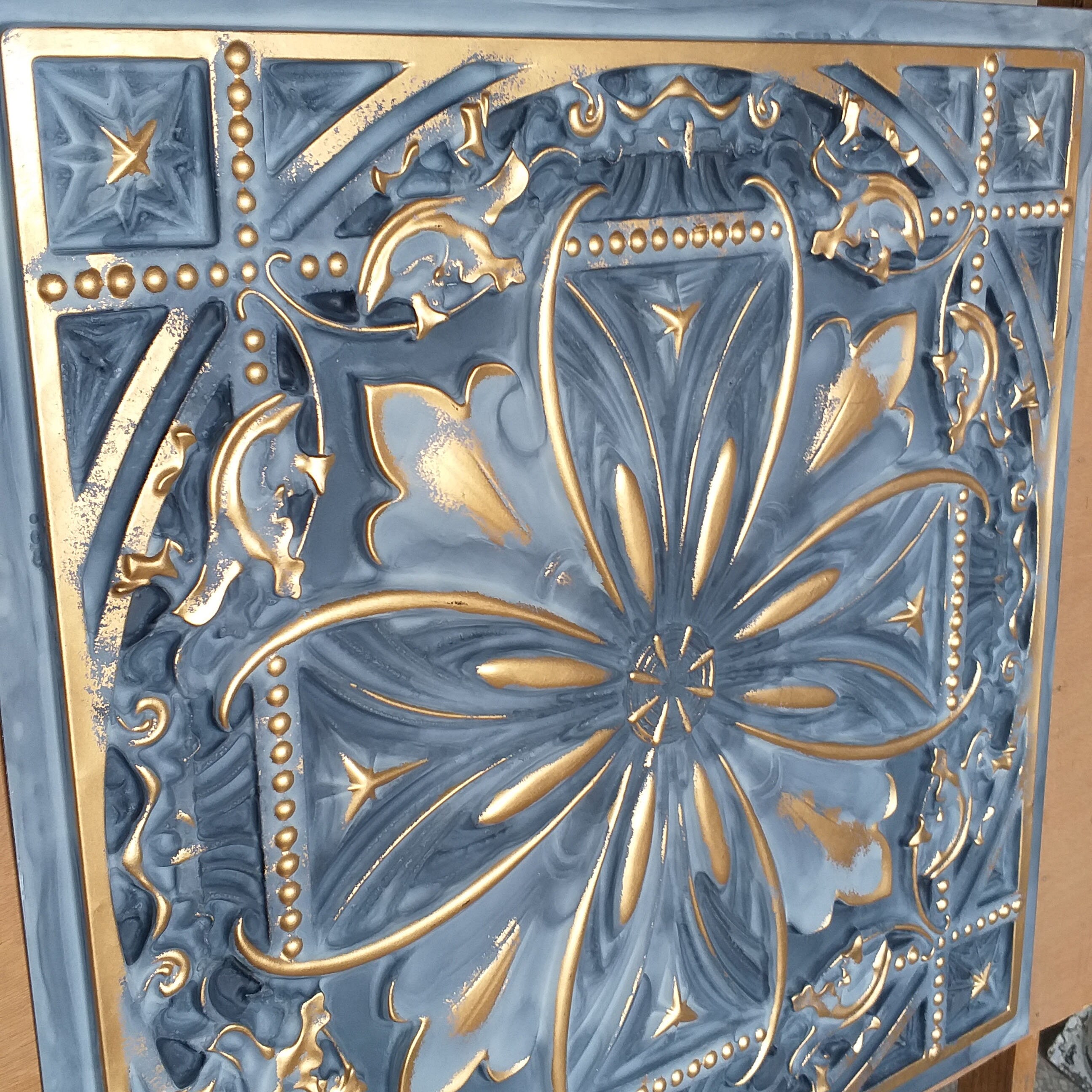 PL10 Faux Paint Metallized Gold Ceiling Tiles Restaurant Store Etsy