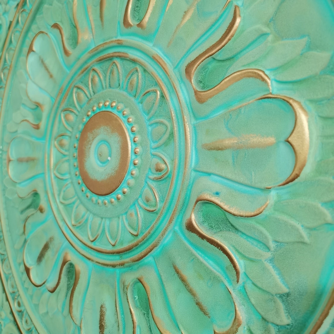 PL17 Faux Tin 3D Embossed Ceiling Tile Green Gold Interior Etsy Canada