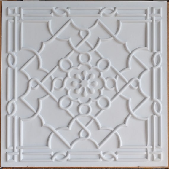 Pl09 Faux Painted Ceiling Tiles White Matt 3d Embossed Etsy