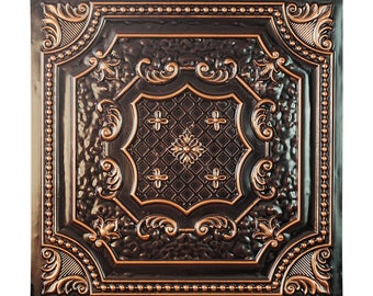 Faux finished Ceiling tiles traditional copper color decor studio art wall panel PL04 10tiles/lot