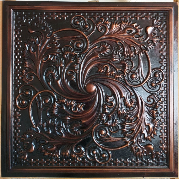 Vintage Ceiling Tiles Palaeo Copper Store Cafe Pub Decor Ceiling Panels Pl62 10tiles Lot