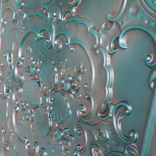 Shops PL19 faux tin antique cyan ceiling tile 3D embossed Photography Background panels boards 10tiles/lot
