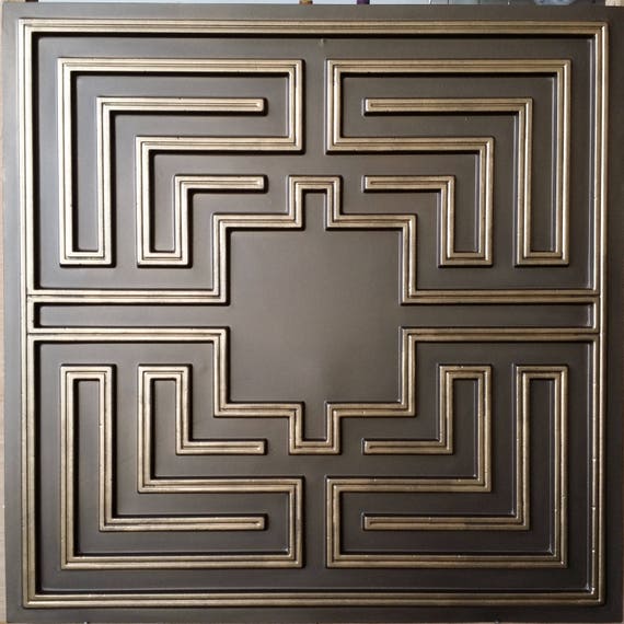 Ceiling Tiles Faux Tin Classic Aged Brass Pl25 10tiles Lot Etsy