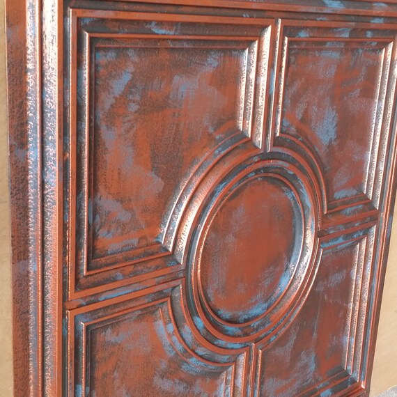 Ceiling Tile Faux Tin Rustic Copper Art Wall Panel Pl37 10tiles Lot