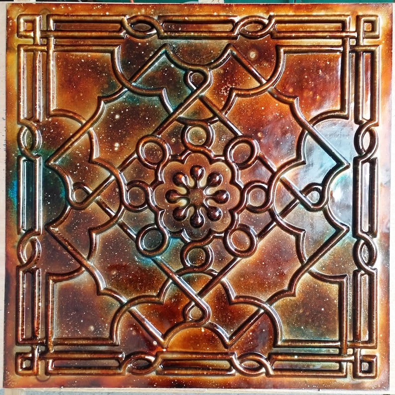 faux tin ceiling tiles backsplash
