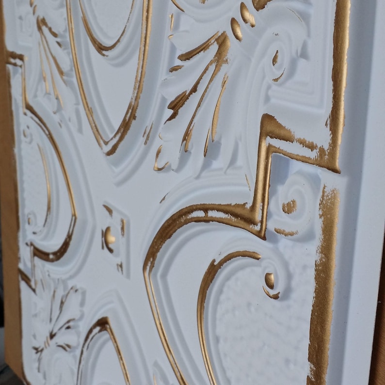 Ceiling tiles faux finished white gold color PL11 10tiles/lot Etsy