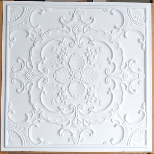 PL19 faux tin ceiling tiles white matt 3D embossed Photography Background panels boards 10tiles/lot