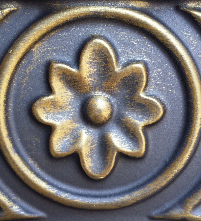 PL18 Faux Finished Aged 3D Embossed Ceiling Tiles Ancient Gold Etsy